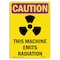 Signmission OSHA RADIATION Sign, This Machine Emits Radiation, 24in X 18in Aluminum, 24" H, 18" W, Portrait OS-CR-A-1824-V-10275 - alternate 1